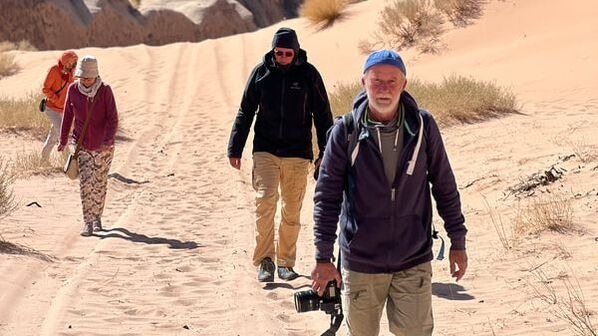 Desert landscape hiking