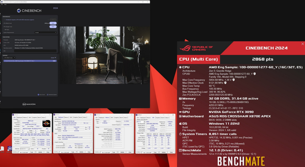 9950X CB24 DDR5 8000 @ 2868