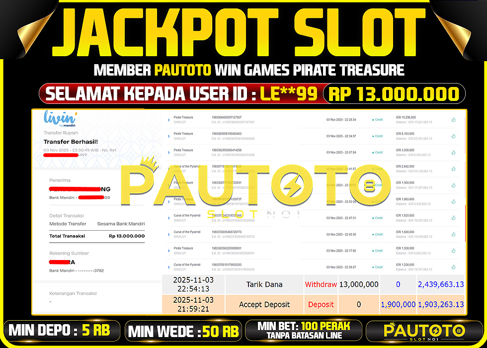 BUKTI JACKPOT LUNAS PAUTOTO