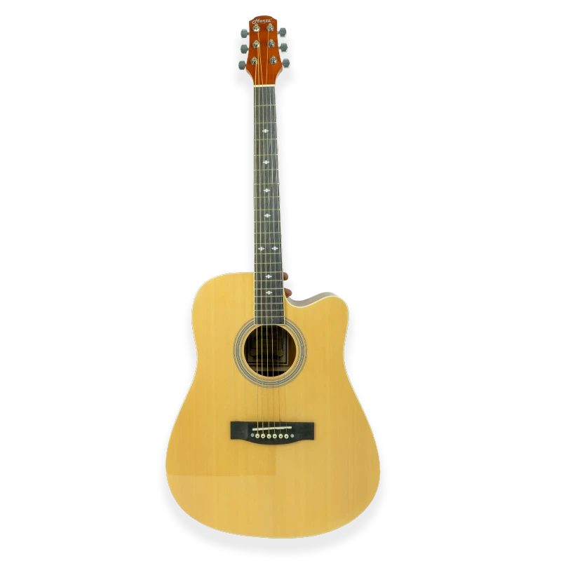 HERTZ HZA-5900 41-Inch Semi-Acoustic Guitar | Electric Guitar | Cutaway Dreadnought Design | Natural