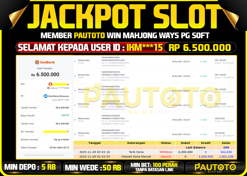 BUKTI JACKPOT LUNAS PAUTOTO