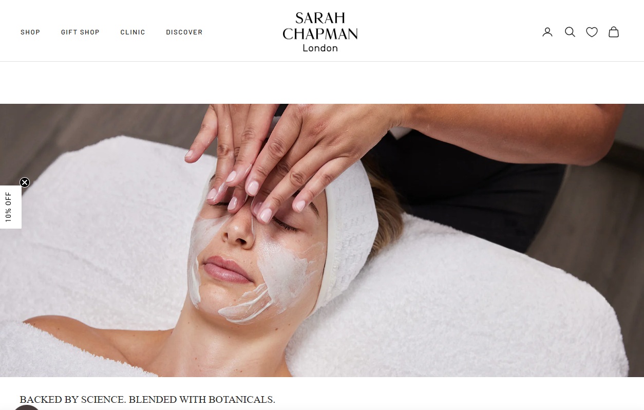 Sarah chapman skinesis facial treatment session.