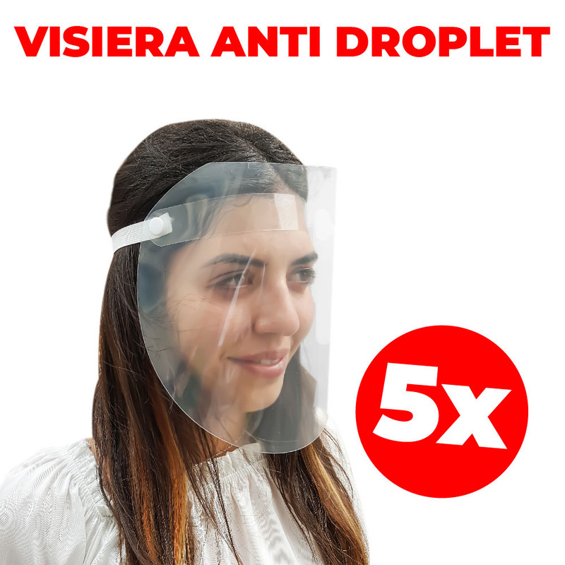 5 x PROTEZIONE VISO VISIERA MASCHERA PROTETTIVA PARA ANTI SCHIZZI DROPLET  TOP - Electroid