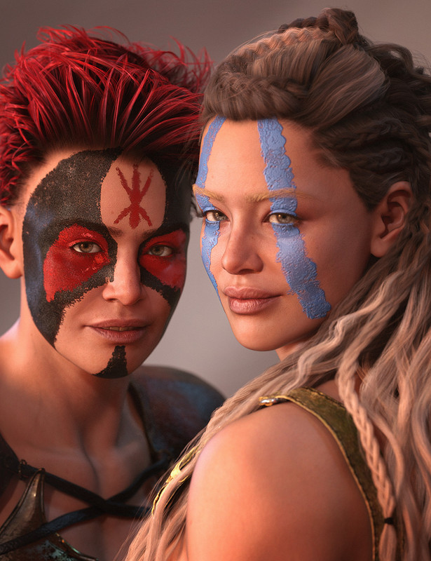 Viking Makeup Shell and Jewelry Add-On for Genesis 9 Viking Makeup Shell and Jewelry Add-On for Genesis 9
