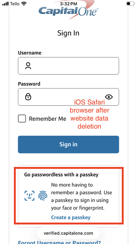 i OSSafari After Website Data Delete