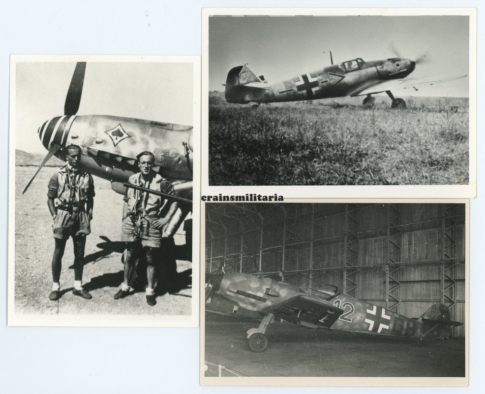 3x REPRO Foto Flugzeug Messerschmitt Bf 109 der JG53 ua Pilot Lt. Schiess (1)