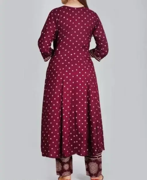 Anarkali Dupatta Set" Women's Printed "Anarkali Kurti" & Pant Dupatta Set Color 2 (R110)