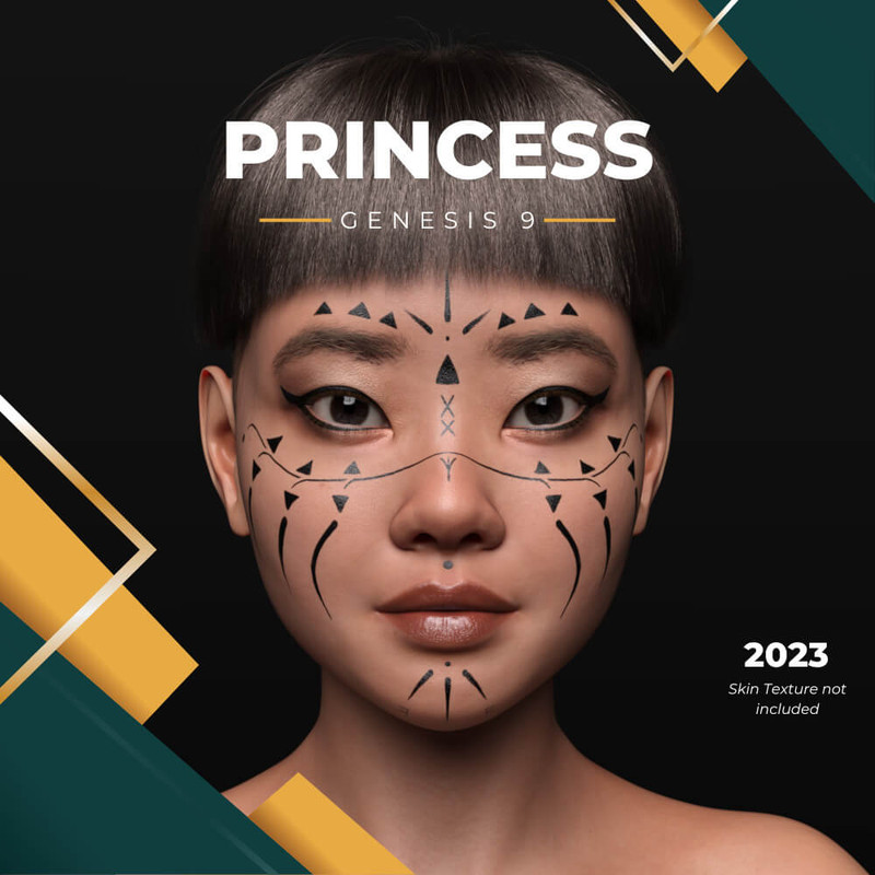 Princess, Asian Character Morph for Genesis 9 Female