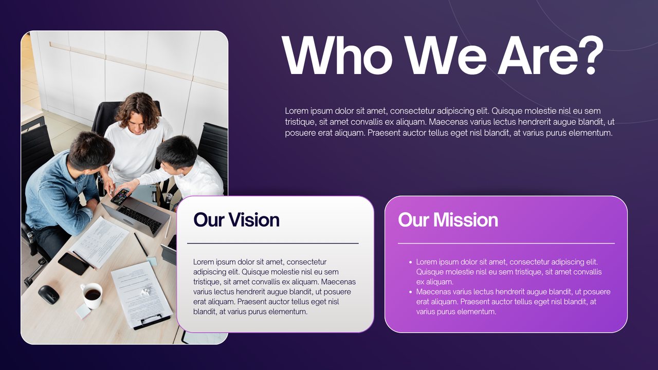 Purple and White Modern Gradient Business Pitch Deck Presentation