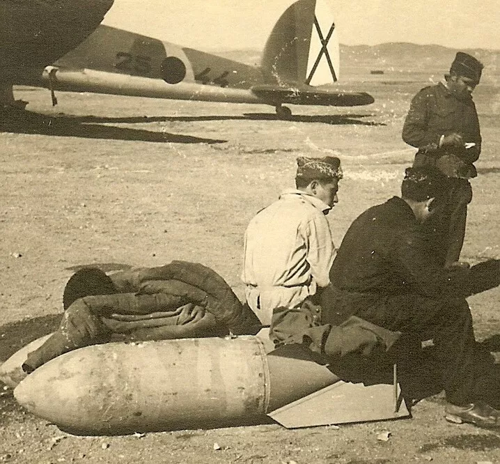 RARE! Bombs Laid Out by Luftwaffe LEGION CONDOR Heinkel He-111 Bombers (#2)!--