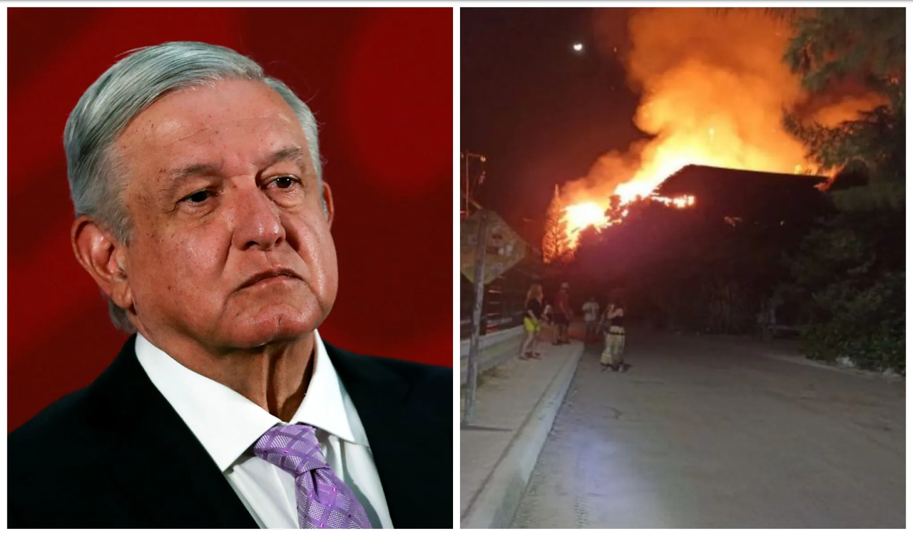 Material de construcción de hoteles posible causa de incendio en Holbox: AMLO