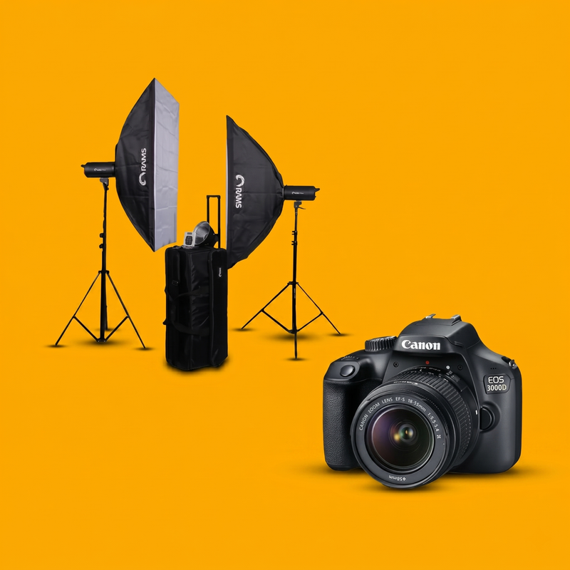 A studio lighting setup for beginners