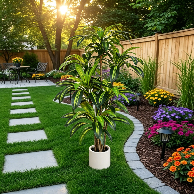 Artificial Dracaena outdoor patio plant
