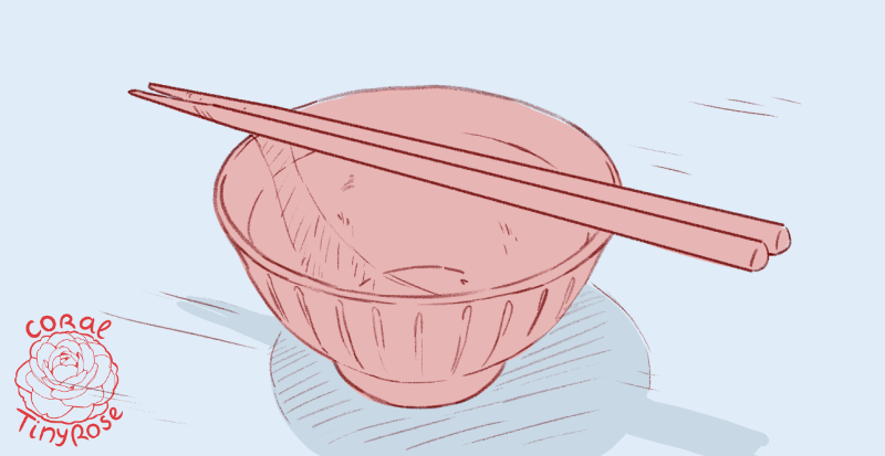 image: bowl of rice with chopsticks on top no rice