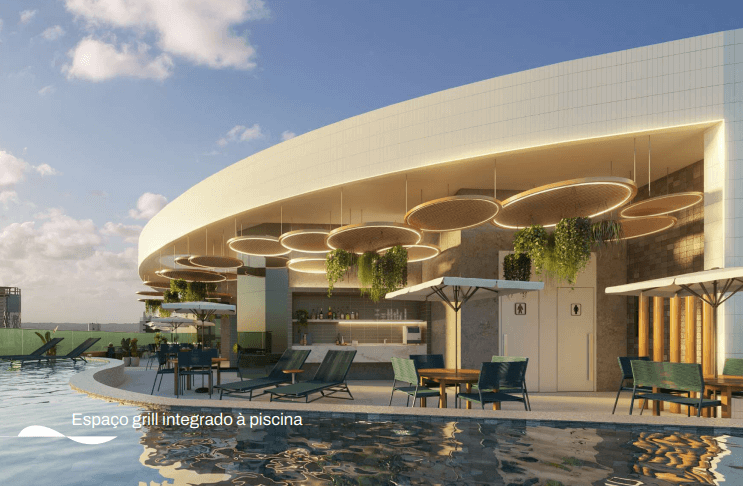 Espaço gourmet com churrasqueira no Praia de Gameleira