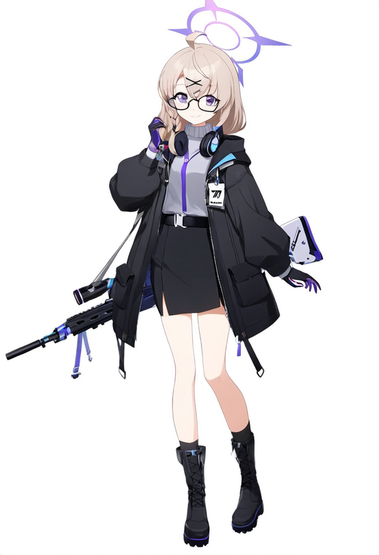 1 girl, kotama (blue archive), light brown hair, purple eyes, single braid, ahog s-175189529