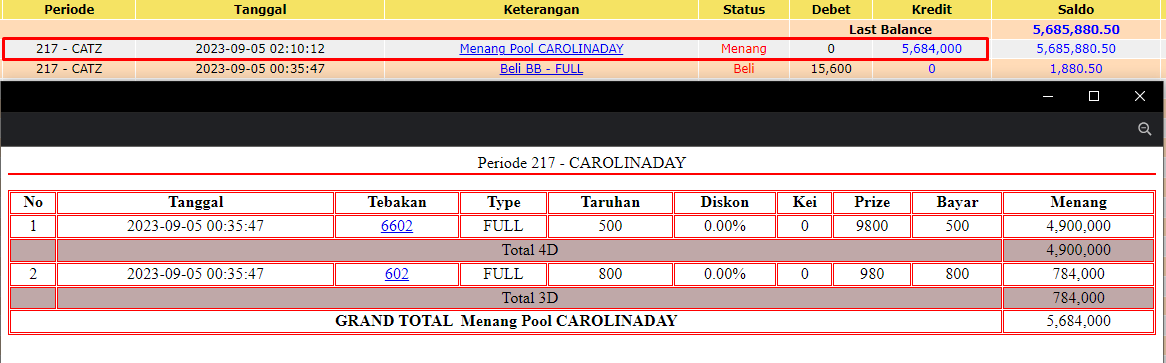 Bukti JP togel hari ini