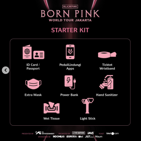Barang yang boleh dibawa saat konser BLACKPINK di Jakarta.