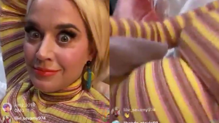 Katy Perry live instagram pribadinya tengah menunjukkan akan kehamilannya
