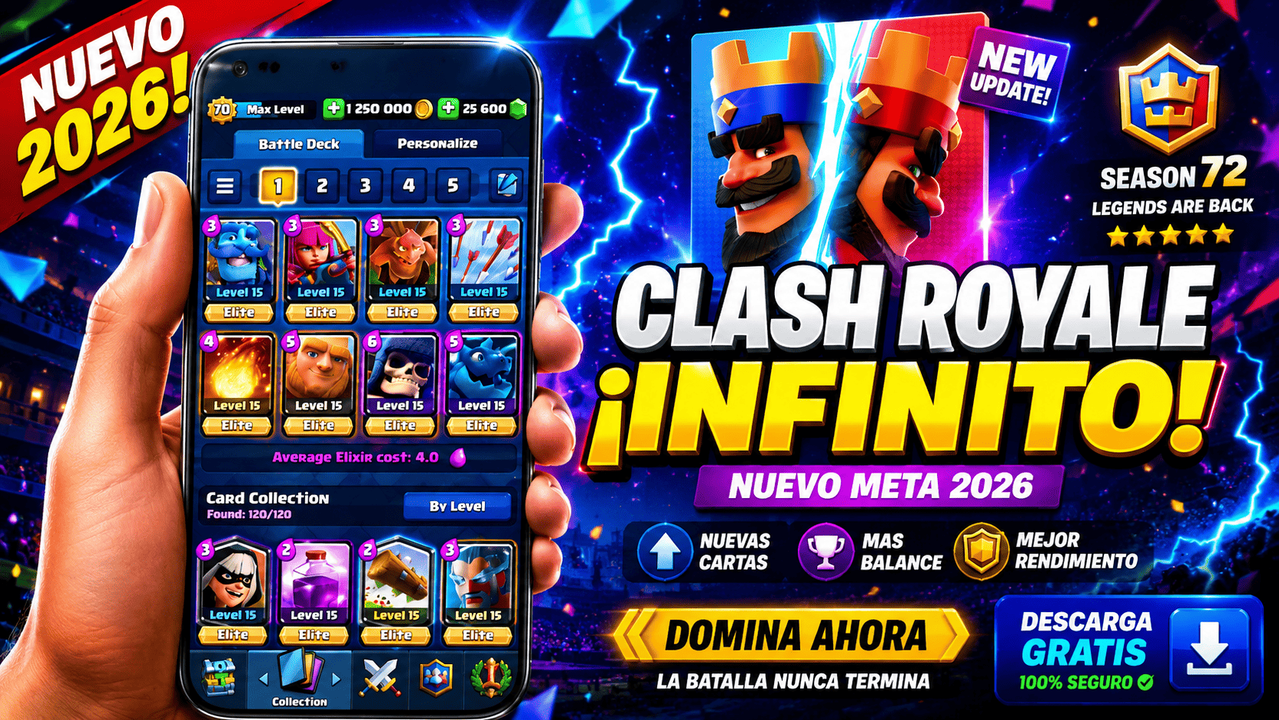 Clash Royale Mod APK 2026 game information banner
