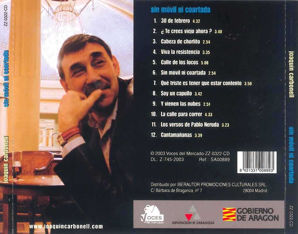Joaquin Carbonell Sin Movil Ni Coartada Trasera - Joaquín Carbonell - Sin Movil Ni Coartada (2003)