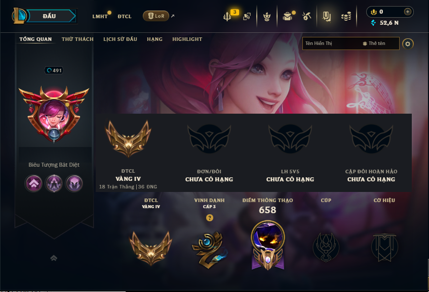 Acc LMHT # - Không Khung