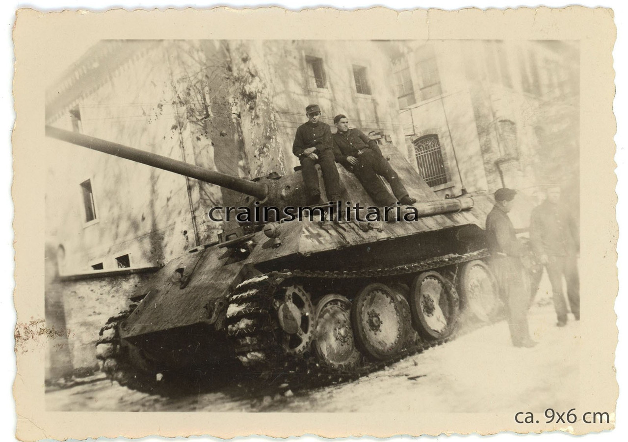 Orig Foto Panzer V Tank PANTHER mit Zimmerit und Turm Kennung 1944 (2)