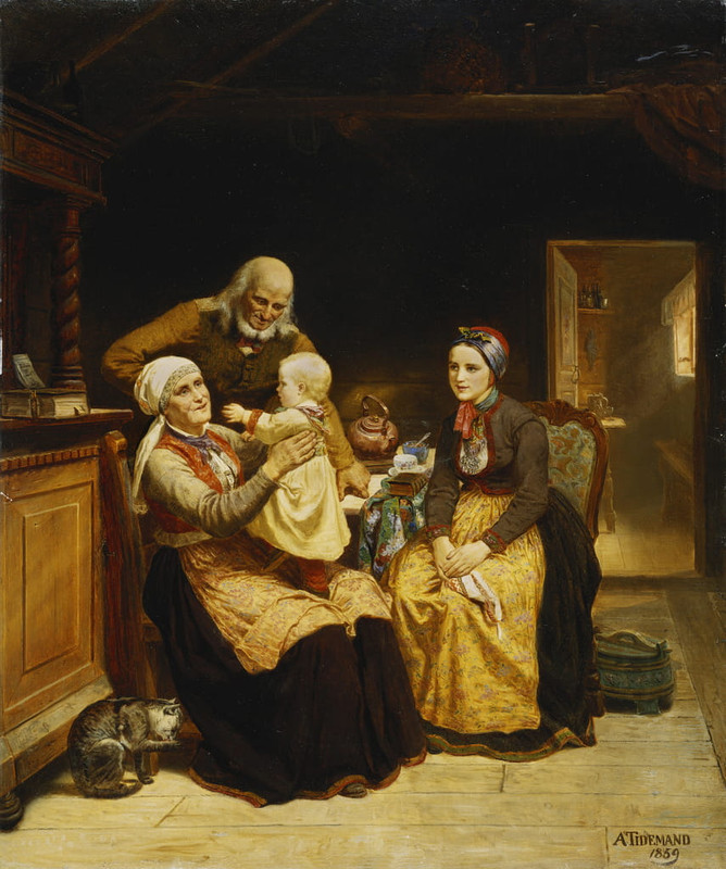 1-Adolph_Tidemand_-_The_Visit_to_the_Grandparents_Besoget_Hos_Bedsteforaeldrene_-_(MeisterDrucke-141