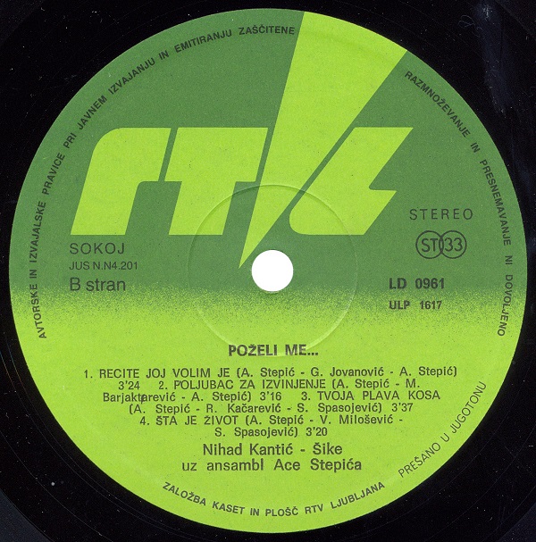 Nihad Kantic Sike 07.05.1985. LP B-strana
