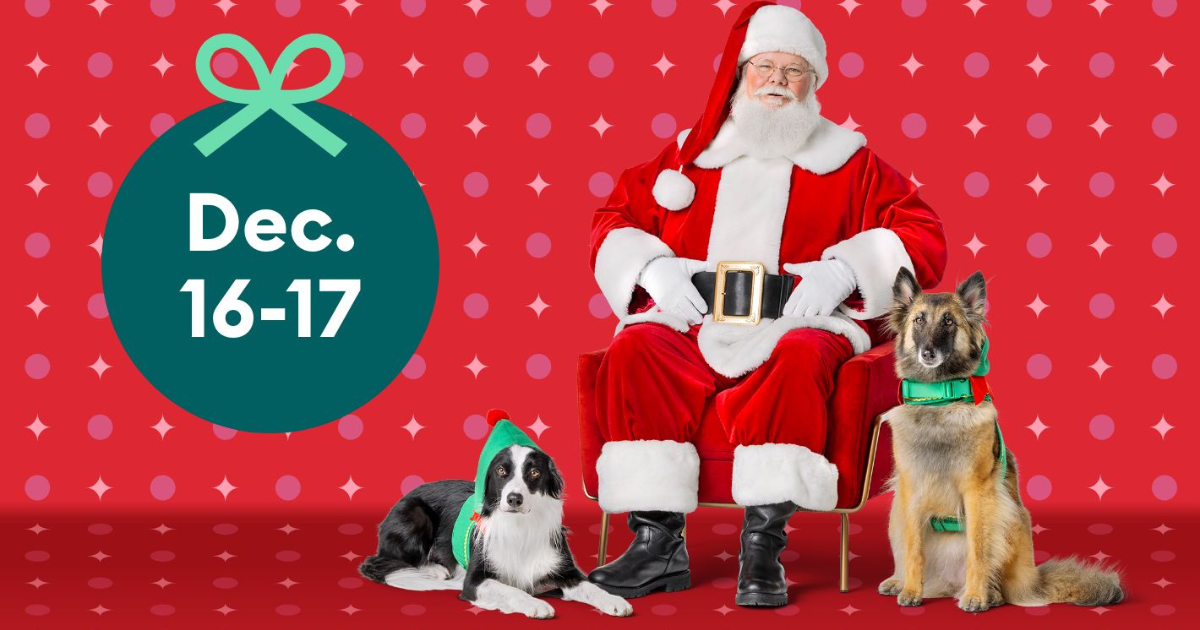 Capture the Magic Free Pet Photo with Santa Today Only at Petsmart