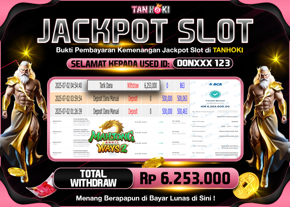 TANHOKI JACKPOT SLOT MAHJONG WAYS 2 Rp.6.253.000,- LUNAS