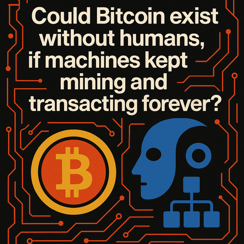 Could Bitcoin exist without humans, if machines kept mining and transacting forever?