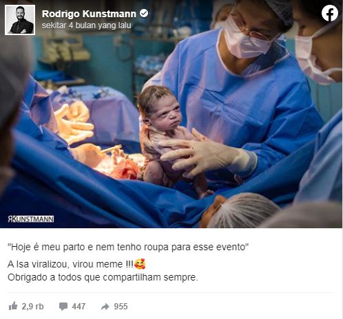 Unggahan Rodrigo Kunstmann perlihatkan balita cemberut (Facebook/Rodrigo Kunstmann)