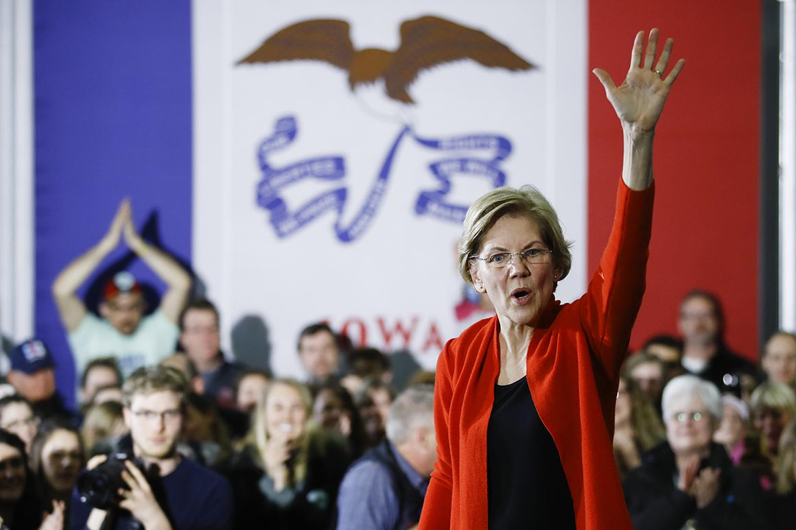 Elizabeth Warren during her campaign in Iowa