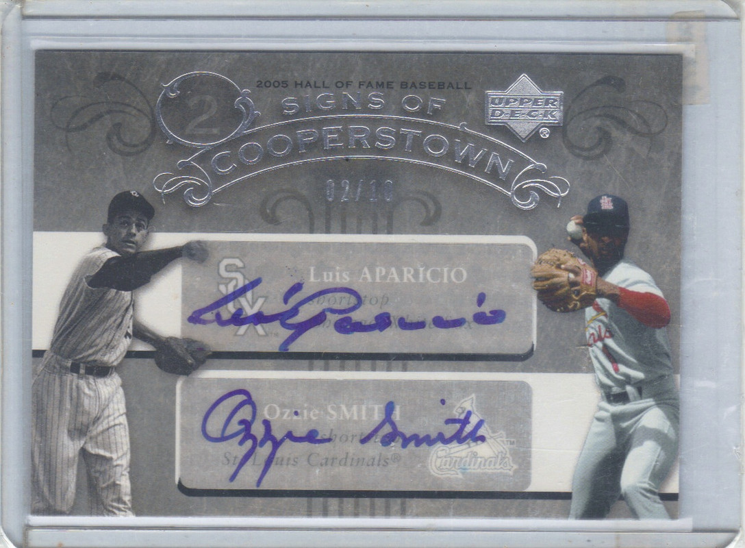 2005 U.D. Hall Of Fame Signs of  Cooperstown Luis Aparicio - Ozzie Smith #AR (#02-10)