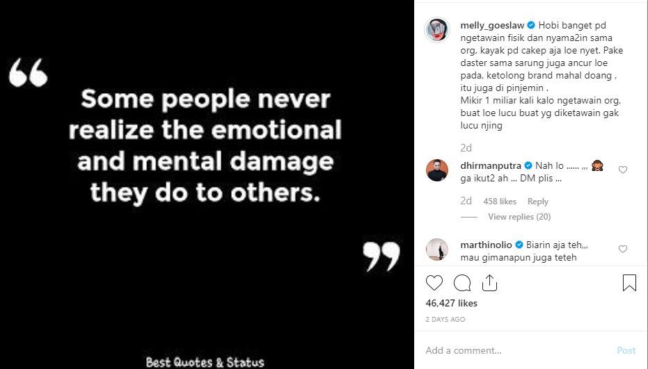 Melly Goeslaw tidak terima dengan candaan Bubah Alfian, Vidi Aldiano dan Rossa di pesta Halloween