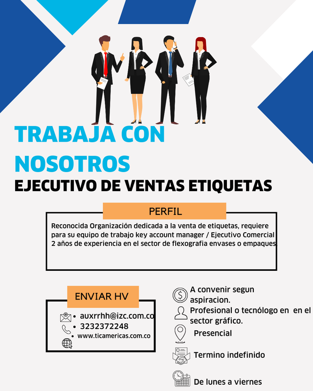 Propuesta ejecutivo de ventas de Etiquetas