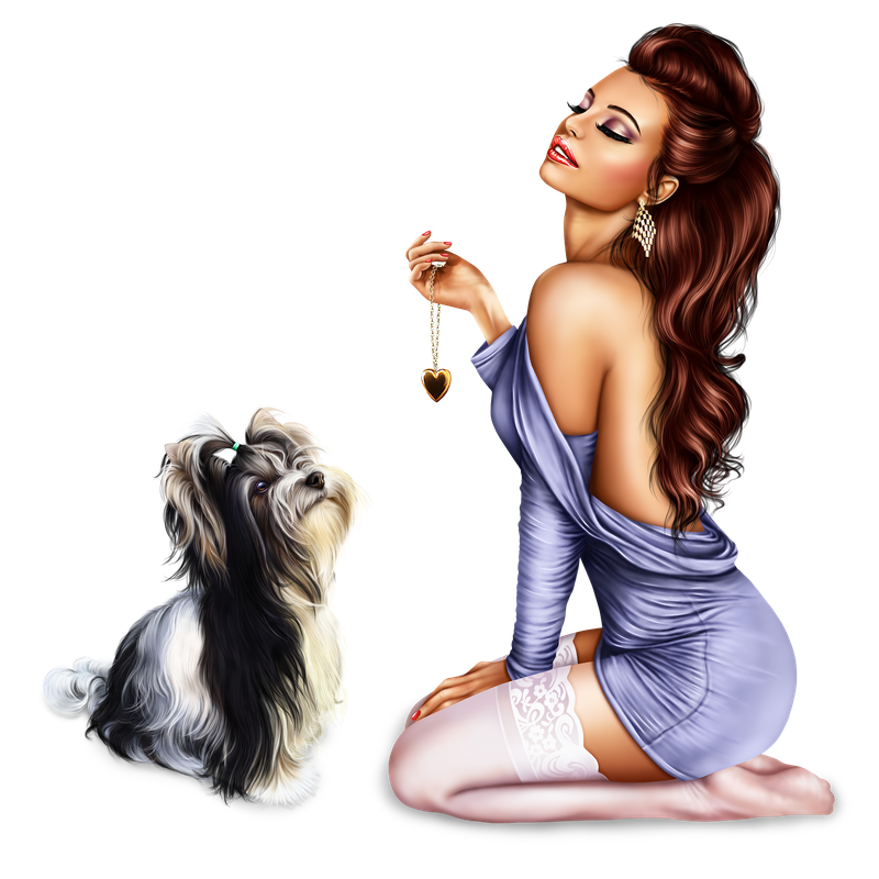 Girl With Briewer Yorkie 105