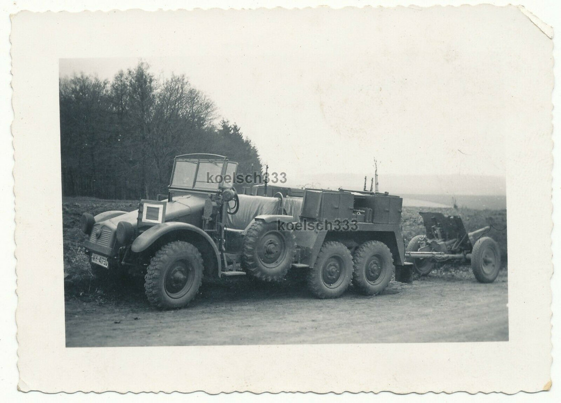 !Foto Krupp LKW Protze mit 3,7cm PaK Geschütz Fahrzeug der Panzer Abwehr Abt. 14c