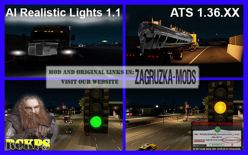 AI Realistic lights V 1.1 for ATS 1.36.XX