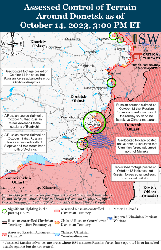 Donetsk Battle Map Draft October 14,2023