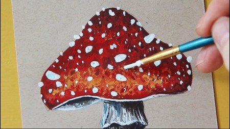 Cheap Gouache Painting   Mushroom!