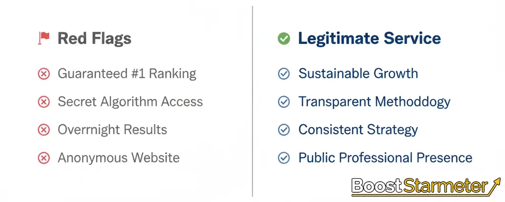 Red flags vs legitimate IMDb STARmeter boost service comparison