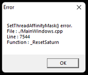 Ssf Error Message Setthreadaffinitymask The Sega Saturn Forum セガサターン Segasaturn Co Uk