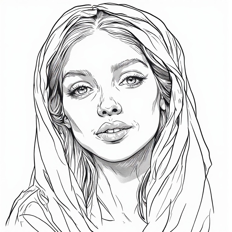 Madonna-l-Line-drawing-natural-(7)