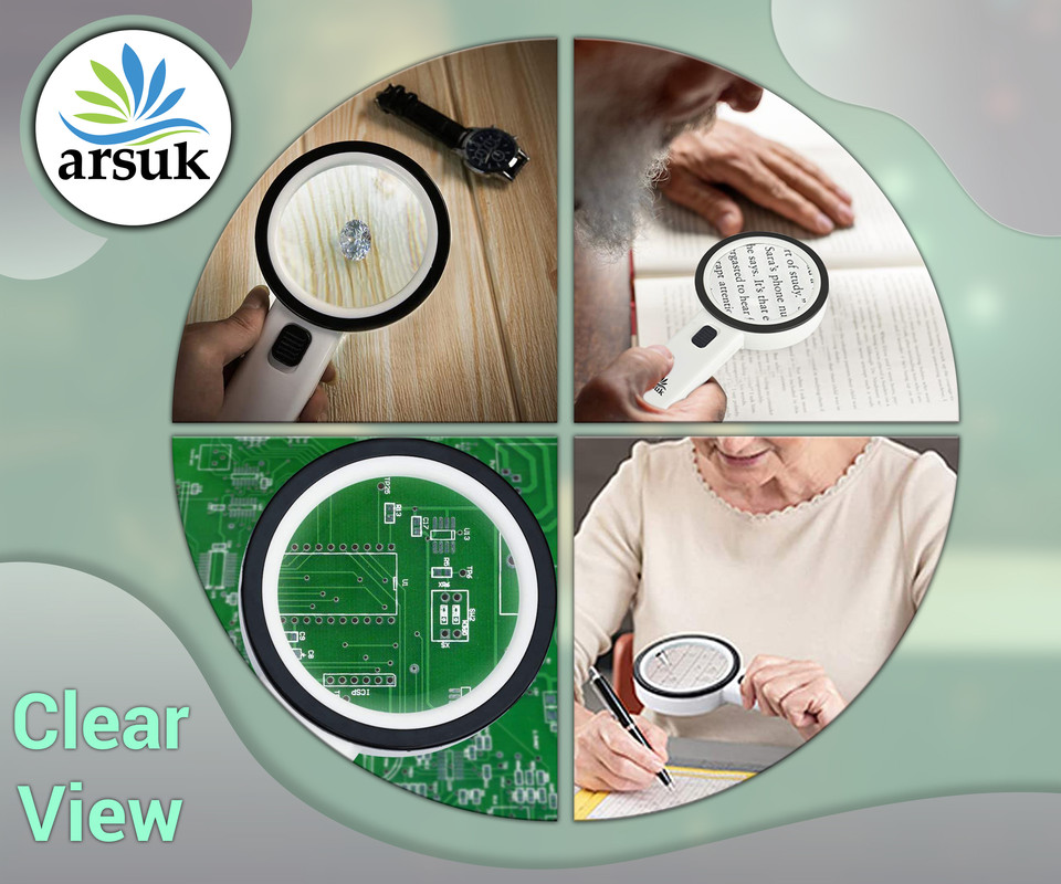 Magnifier Magnifying Glass for Reading Small Print Jewelry Books with LED Lights