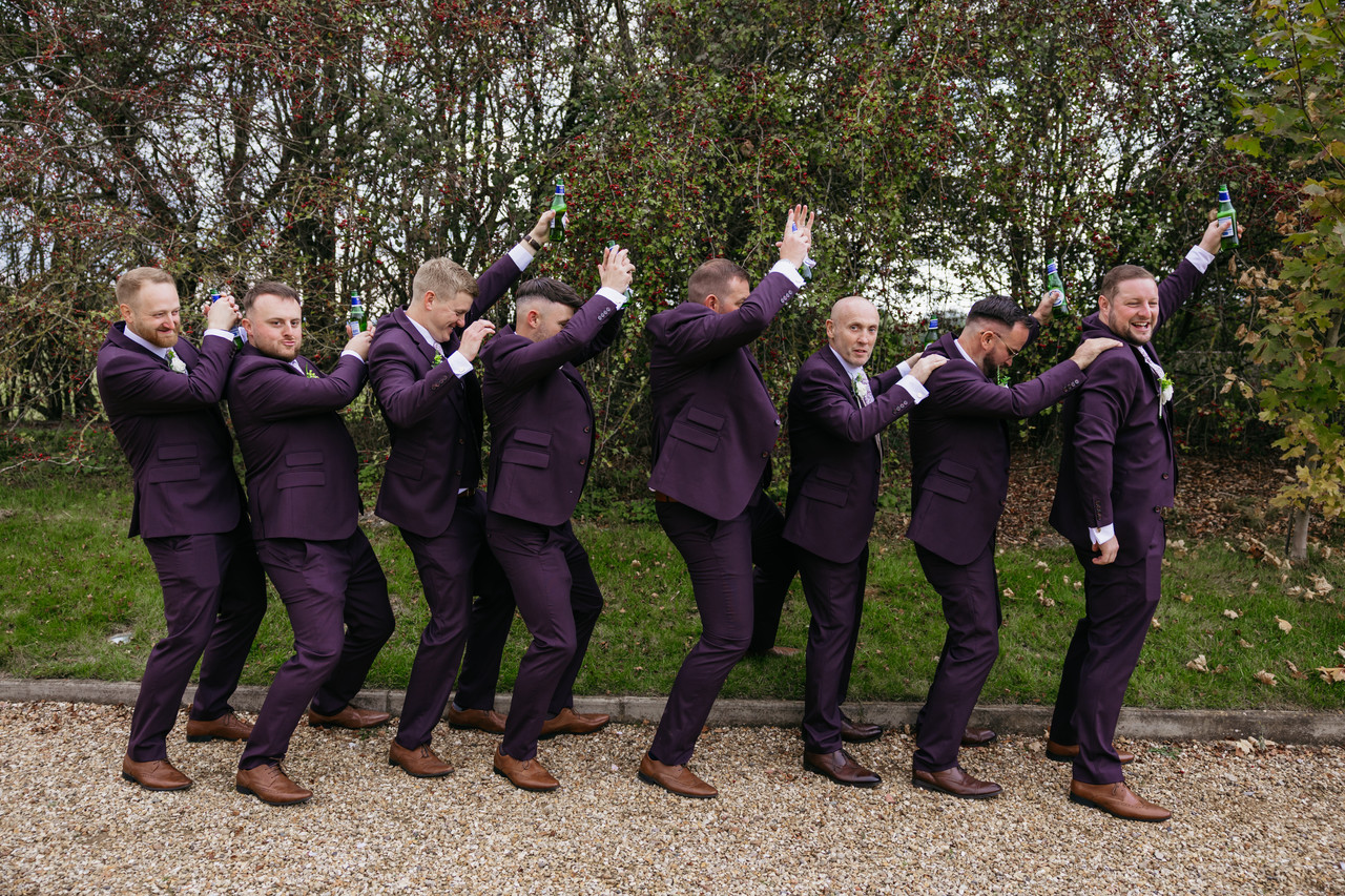 Family portrait at a wedding celebration