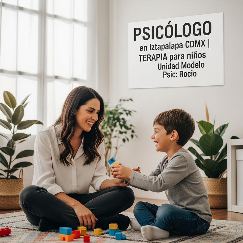 Psicólogo jugando con niño en terapia