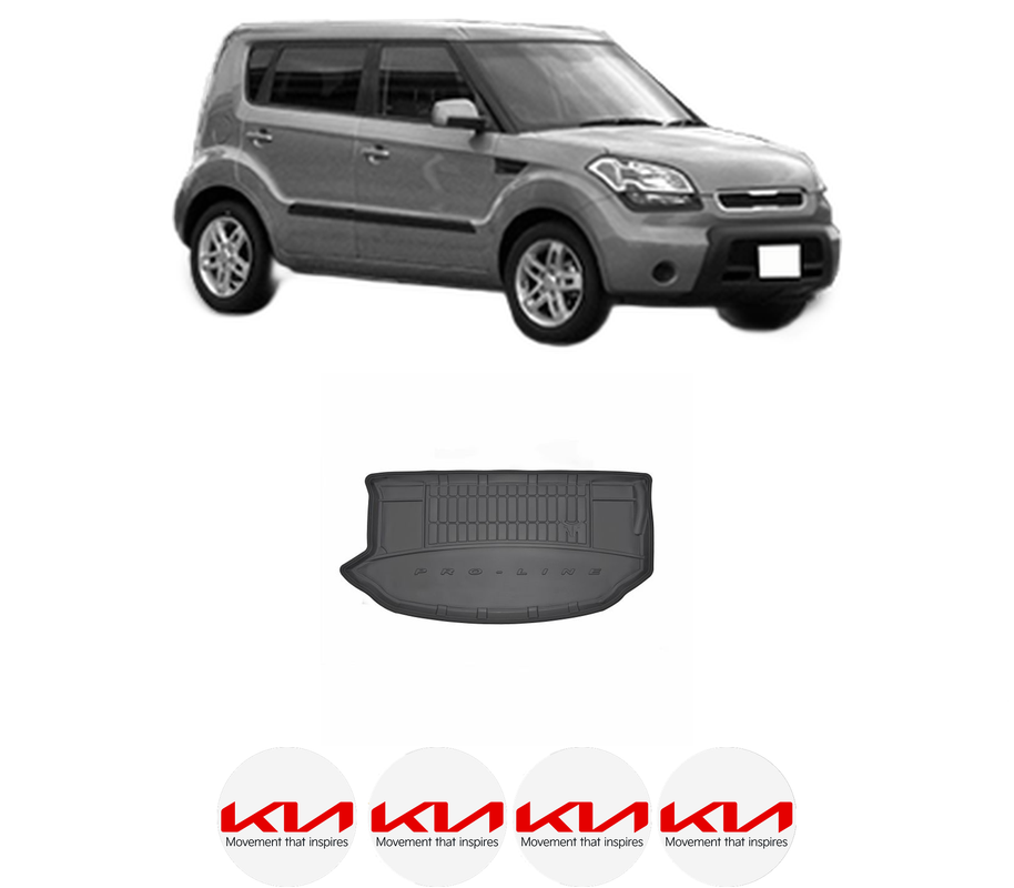 Tavita Portbagaj KIA SOUL I (AM) din 2009-2014, Protectie Portbagaj Auto, 4x Stickere auto cu KIA
