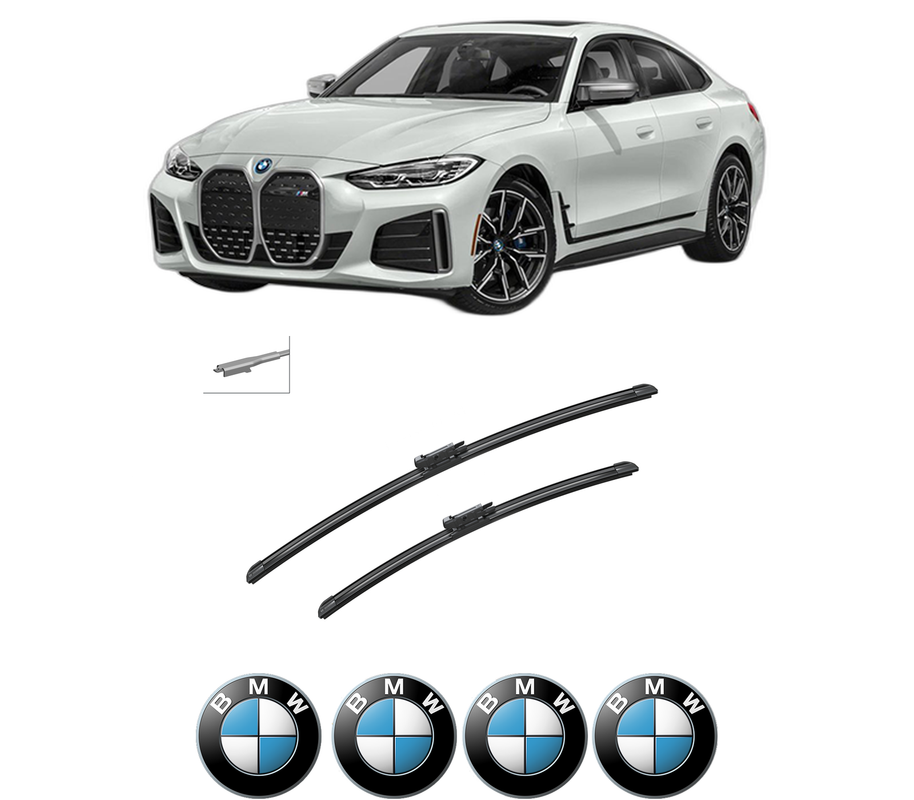 Set stergatoare auto BMW Seria i4 (G26) din 2021-2024, pentru parbriz auto, 2 bucati, Bosch Aerotwin, din cauciuc siliconat rezistent, 4 Stickere Auto BMW Seria